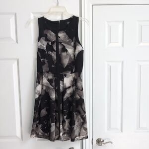 Mossimo Supply Co Black and Gray Pleated Mini Dress